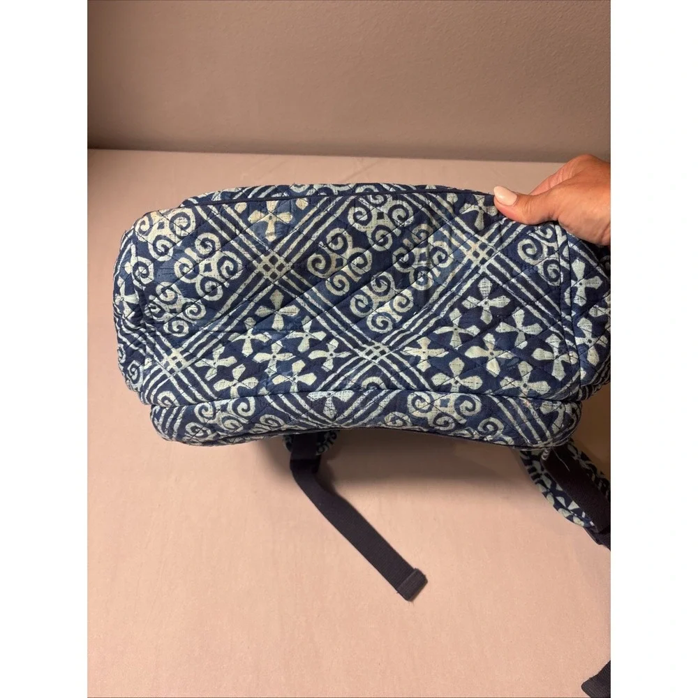 Vera Bradley Cuban Tiles Campus Tech Backpack RETIRED Blue Laptop Compartment